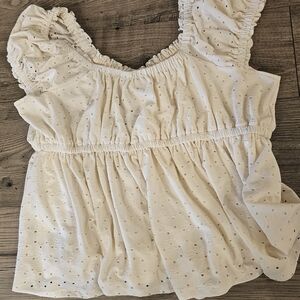 Torrid Whisper White Eyelet Babydoll Top